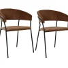Armlehnstuhl Belle Cord Braun (2/Set)