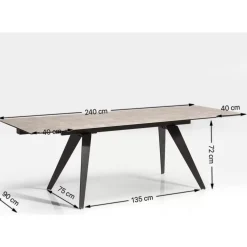 Ausziehtisch Amsterdam Dunkel 160(40+40)X90Cm