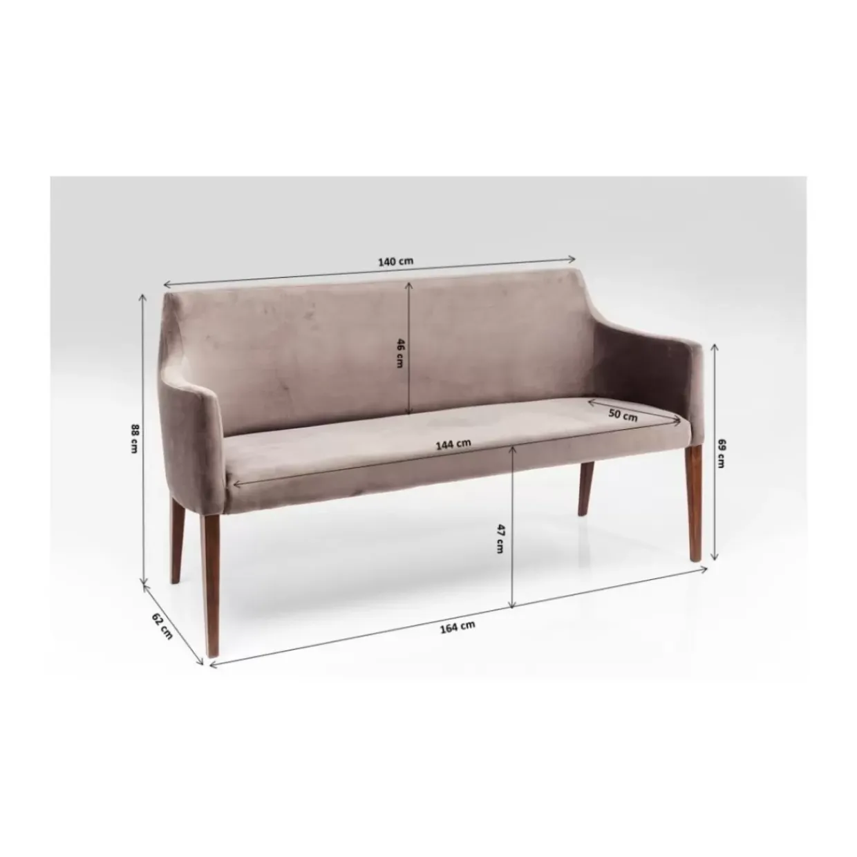 Bank Mode Velvet Grau