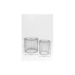 Beistelltisch Wire Schwarz (2/Set) O44Cm