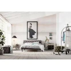 Bett Desire Velvet Silbergrau 200X200Cm