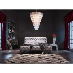 Bett Desire Velvet Silbergrau 180X200 Cm