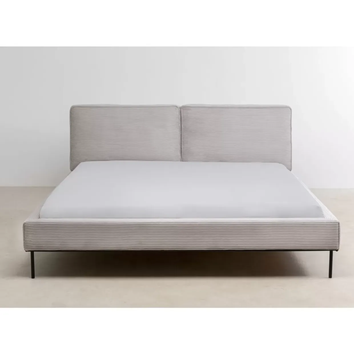 Bett East Side Cord Grau 180X200Cm