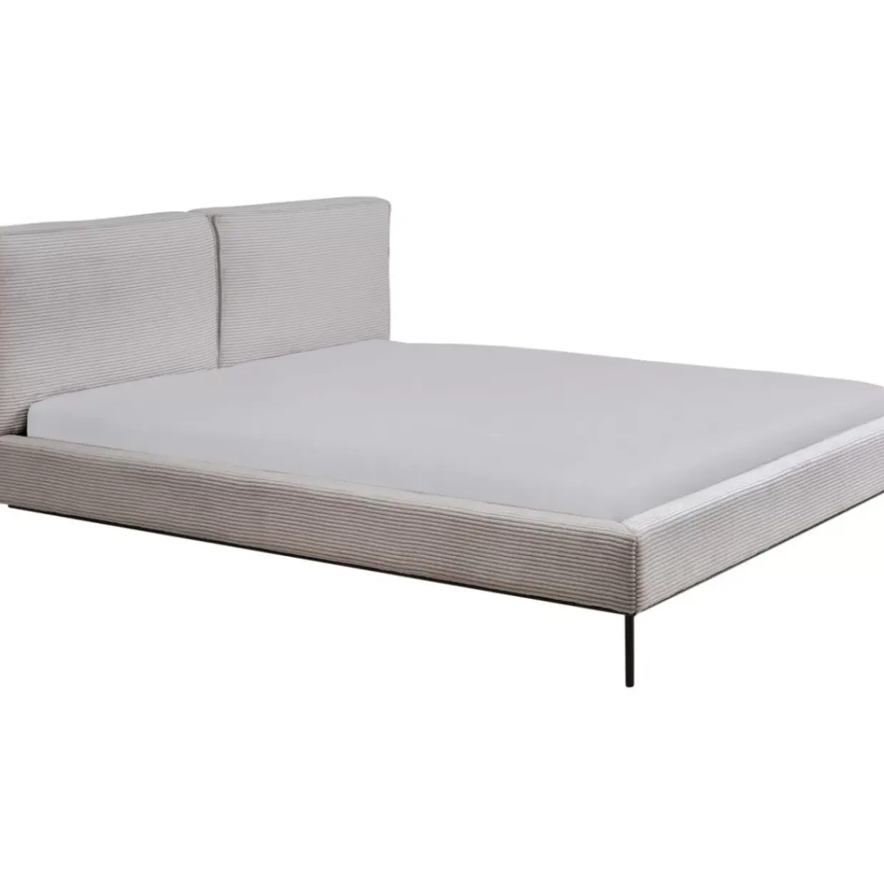 Bett East Side Cord Grau 160X200Cm