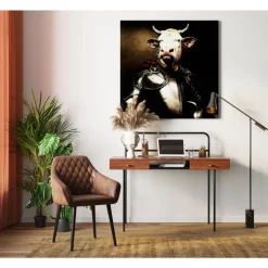 Bild Glas Knight Cow 120X120