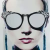 Bild Glas Metallic Girlie 120X120Cm