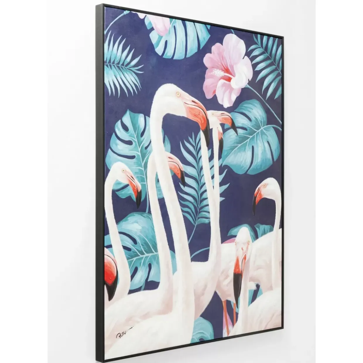 Bild Touched Flamingo Road Schwarz 122X92Cm