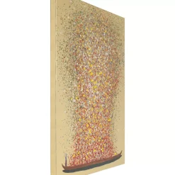 Bild Touched Flower Boat Gold Rot 120X160Cm