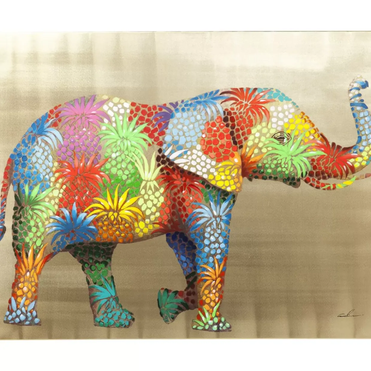 Bild Touched Flower Elefant 90X120Cm
