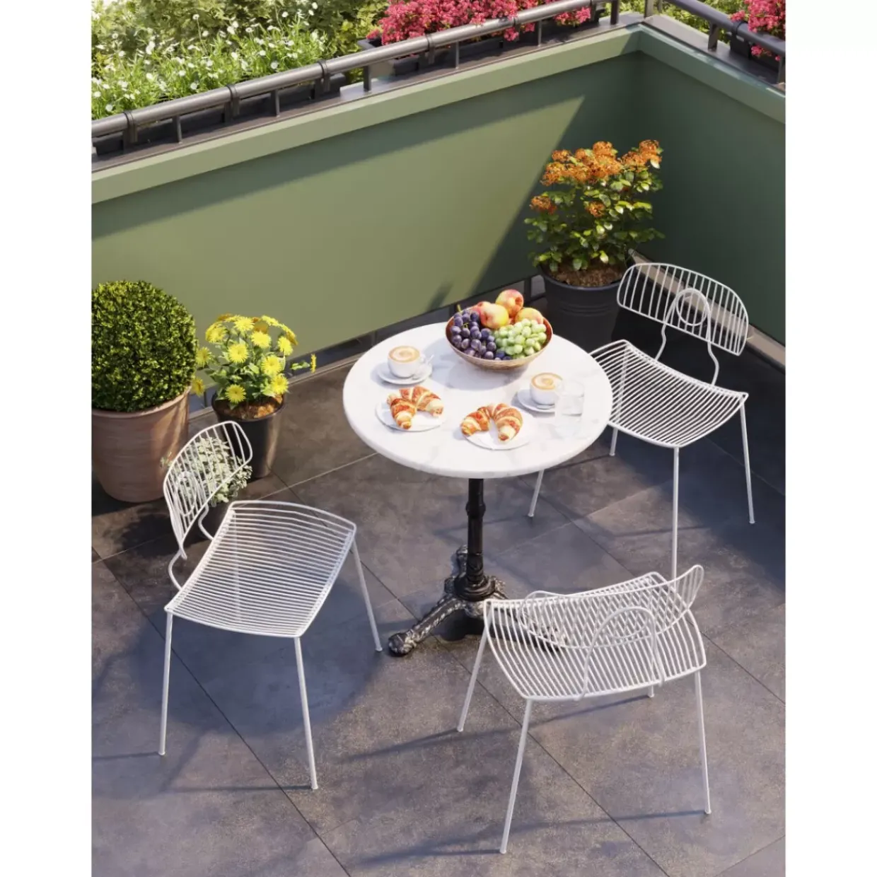 Bistrotisch Kaffeehaus Rund Weiss O60