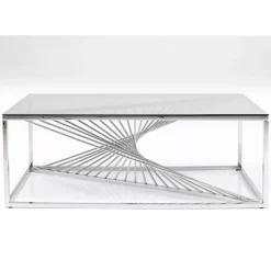 Couchtisch Laser Silber Klarglas 120X60