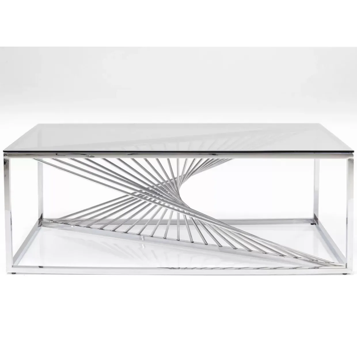 Couchtisch Laser Silber Klarglas 120X60