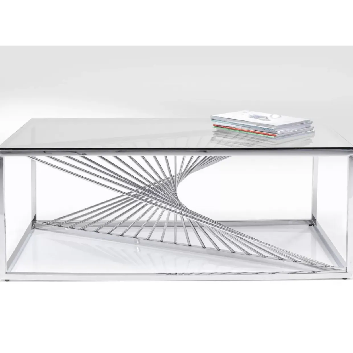 Couchtisch Laser Silber Klarglas 120X60