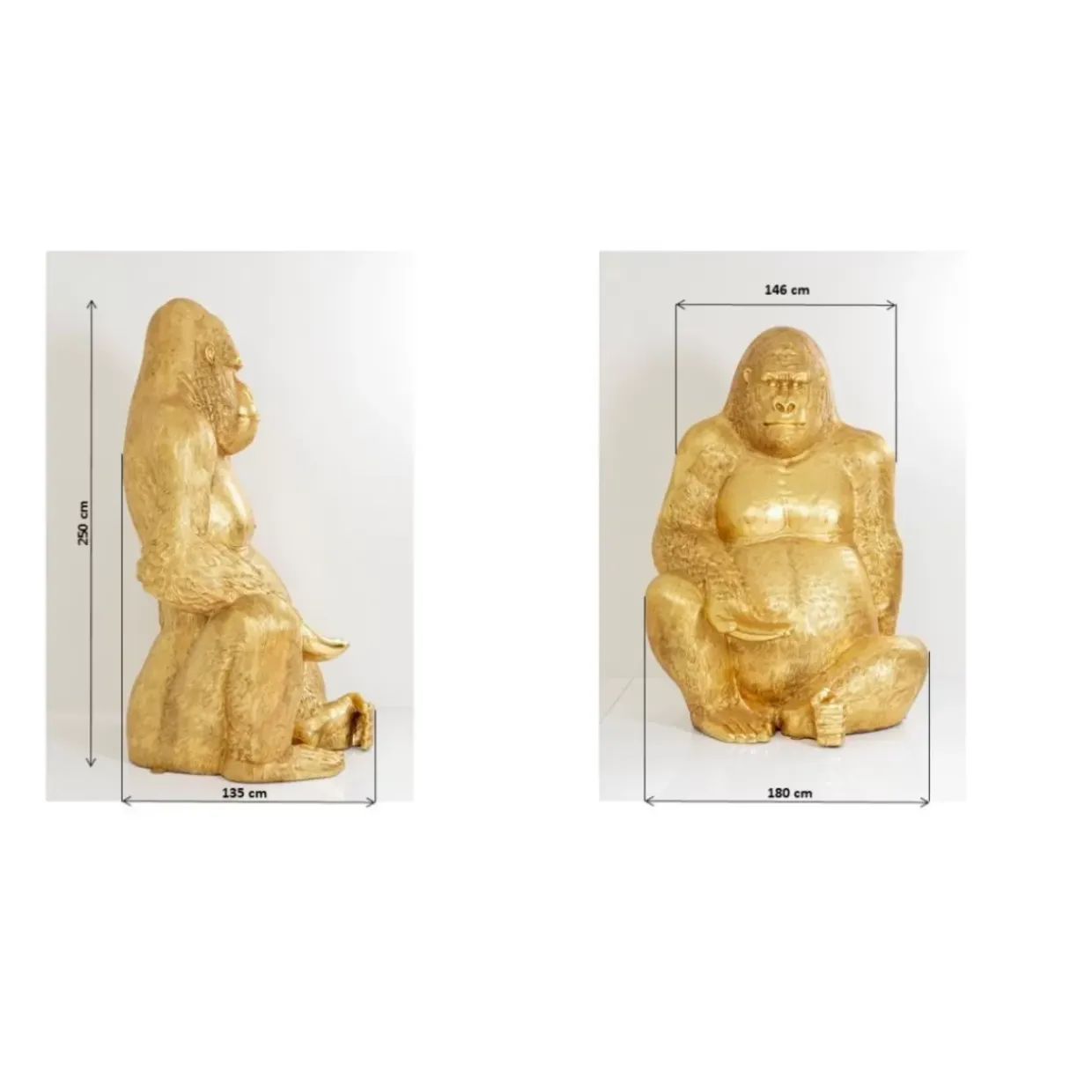 Deko Figur Gorilla Gold Xxl 249