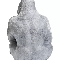 Deko Figur Monkey Gorilla Side Xl Silber Matt