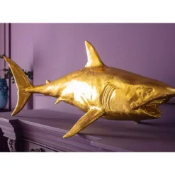 Deko Figur Shark Henry Gold 106Cm