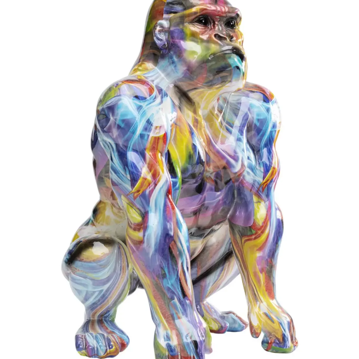 Deko Figur Watching Gorilla Bunt