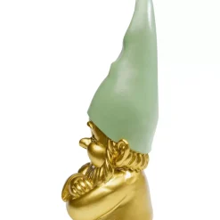 Deko Figur Zwerg Gold Grun 21Cm