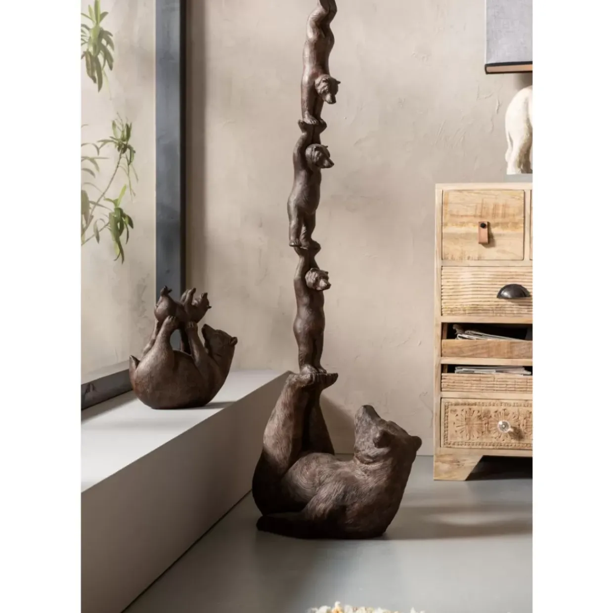 Deko Objekt Artistic Bears Balance 121Cm