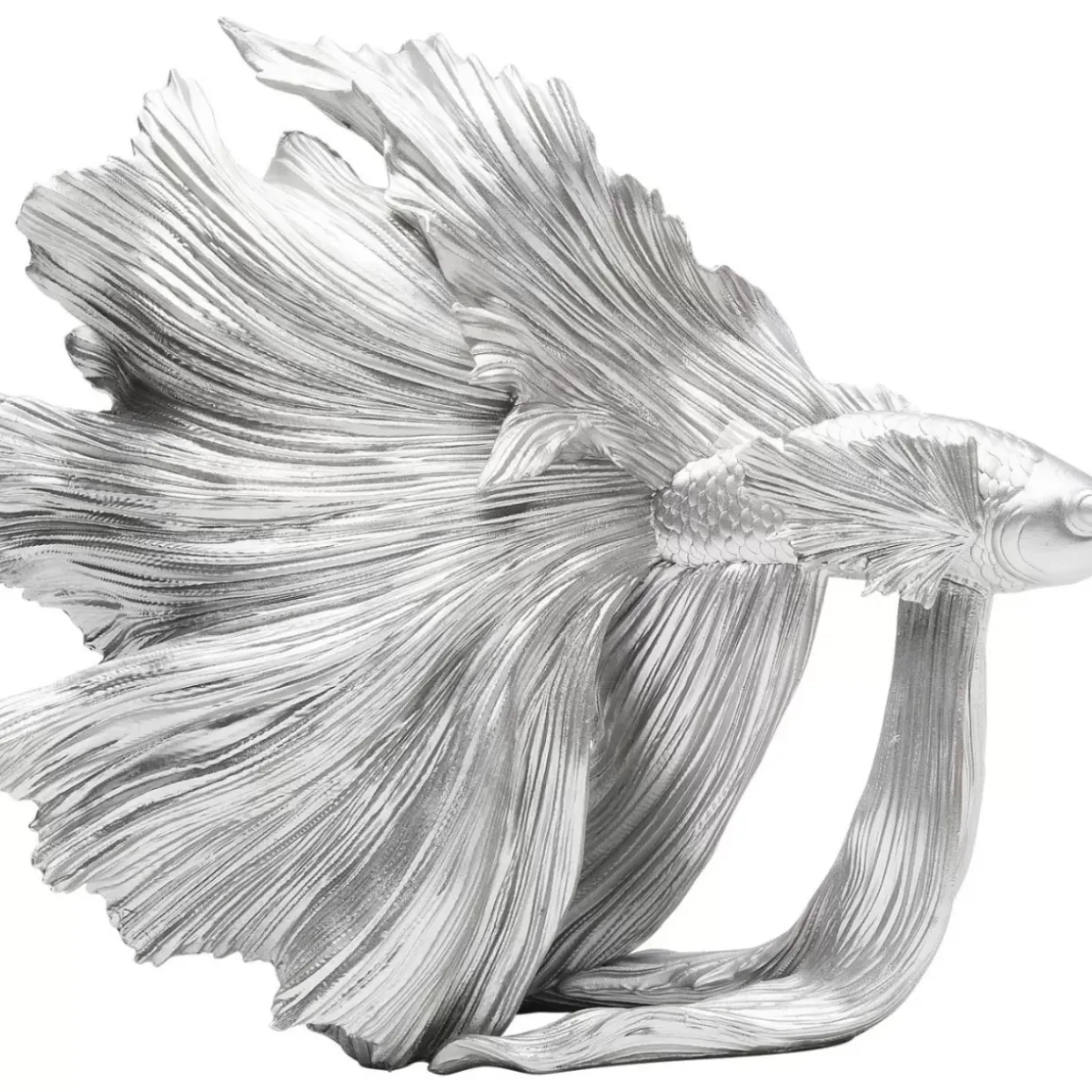 Deko Objekt Betta Fish Silber Klein