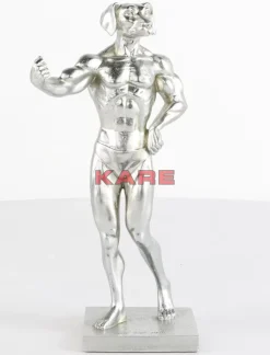 Deko Objekt Muscle Dog Silber