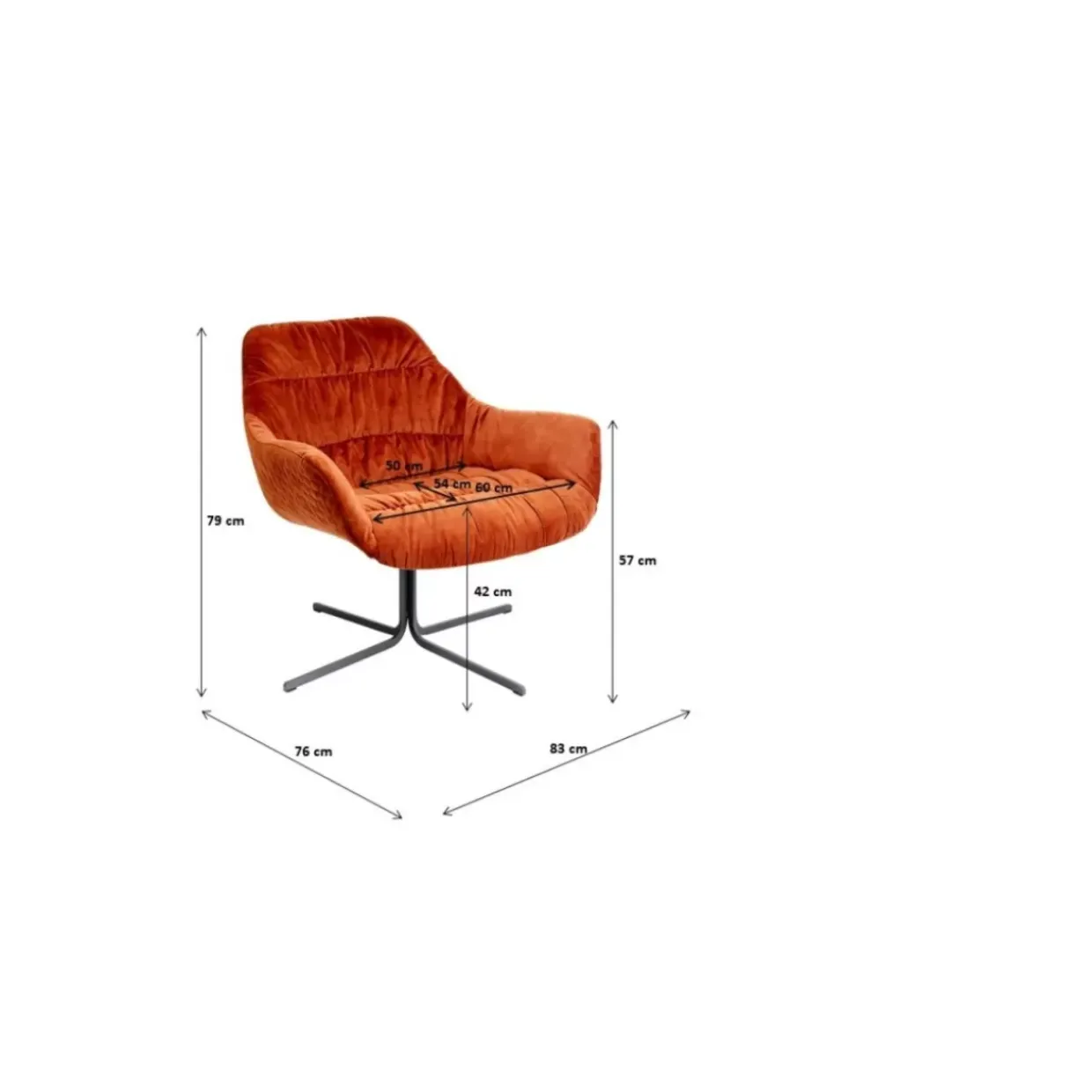 Drehsessel Bristol Rostrot