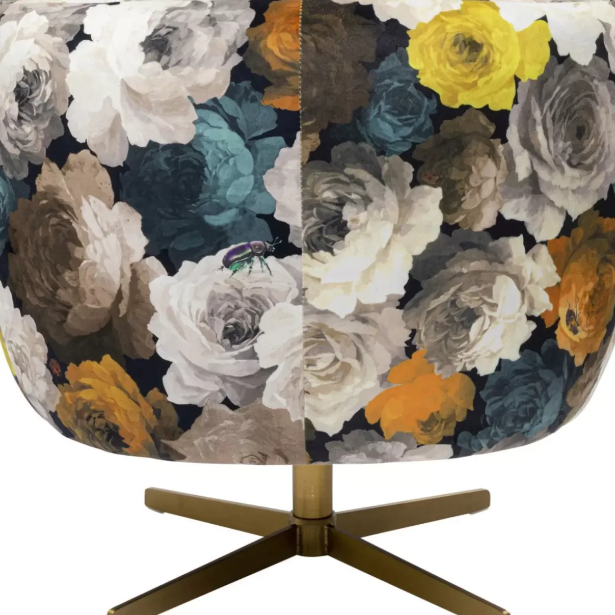 Drehsessel Peony Flower Gelb