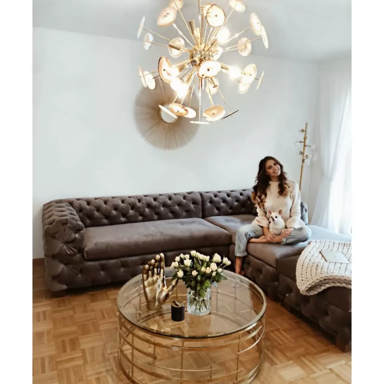 Ecksofa Desire Velvet Silbergrau R