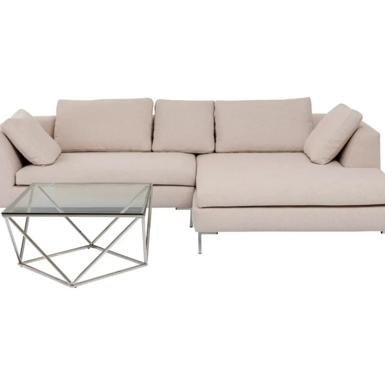 Ecksofa Gianni Creme Rechts