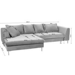 Ecksofa Gianni Velvet Dunkelgrun Rechts Schwarz