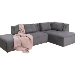 Ecksofa Infinity Ottomane Cord Grau Rechts