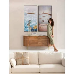 Gerahmtes Bild Cloud Boat 60X120Cm
