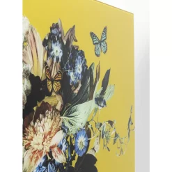 Glasbild Bouquet Beauty Gelb 100X100Cm