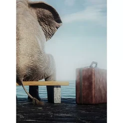 Glasbild Elephant Journey 60X40Cm