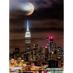 Glasbild Skyline Moon 80X120Cm