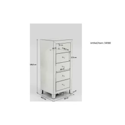 Hochkommode Luxury Push 5 Schube Grau