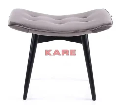Hocker Black Vicky Velvet Grau 46X59Cm