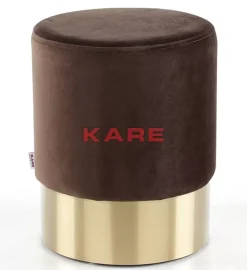 Hocker Cherry Braun Brass O35Cm