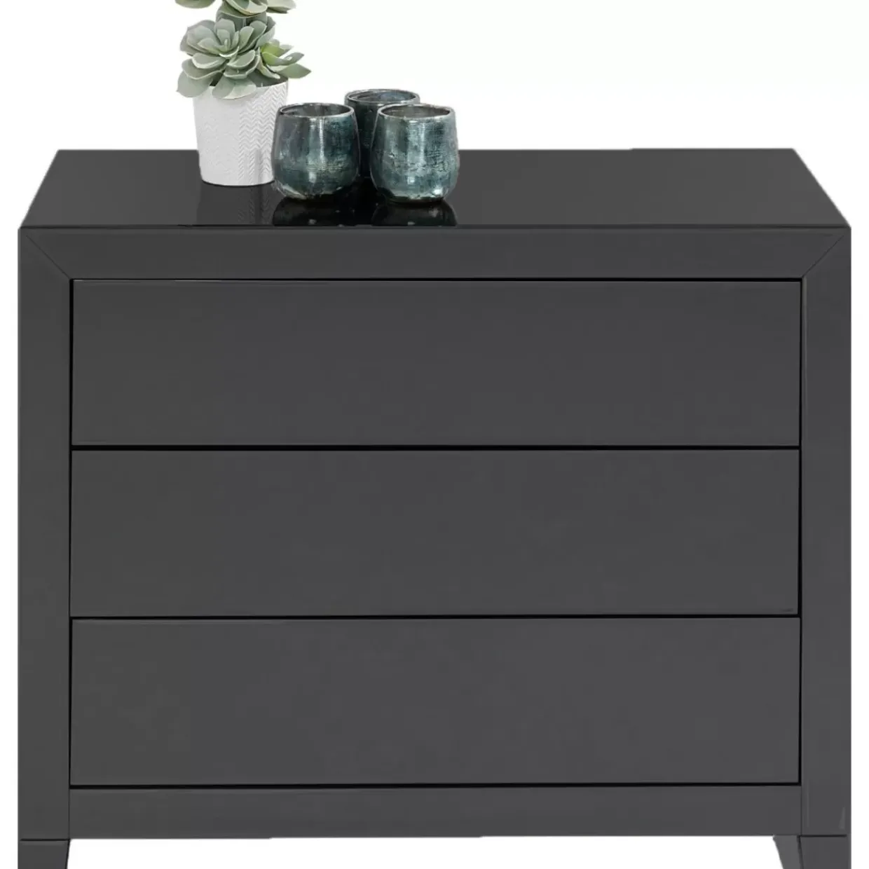 Kommode Luxury Push 3 Schube Grau