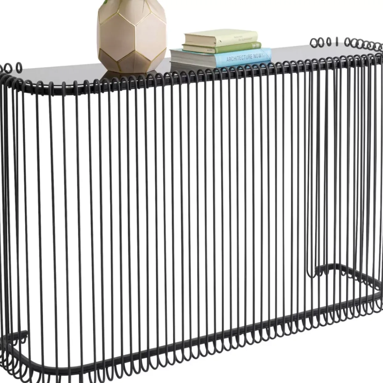 Konsole Wire Glas Schwarz 142X89Cm
