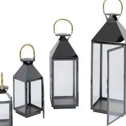 Laterne Giardino Schwarz Gold (4/Set)