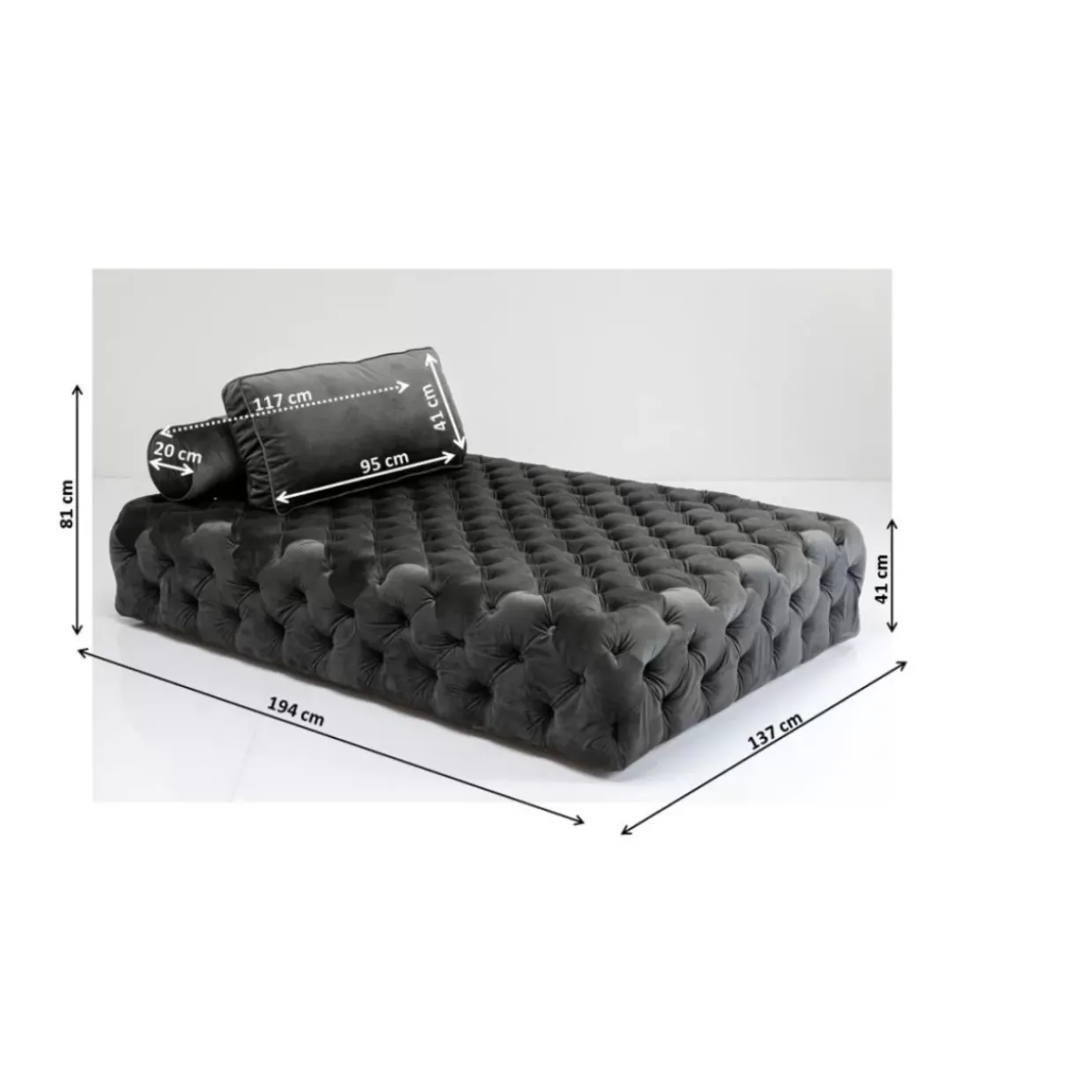 Liege Bottone Velvet Grau