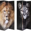 Paravent King Lion Vs Cat Girl 120X180Cm