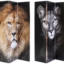 Paravent King Lion Vs Cat Girl 120X180Cm
