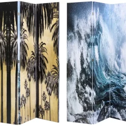 Paravent Triptychon Wave Vs Palms 120X180Cm