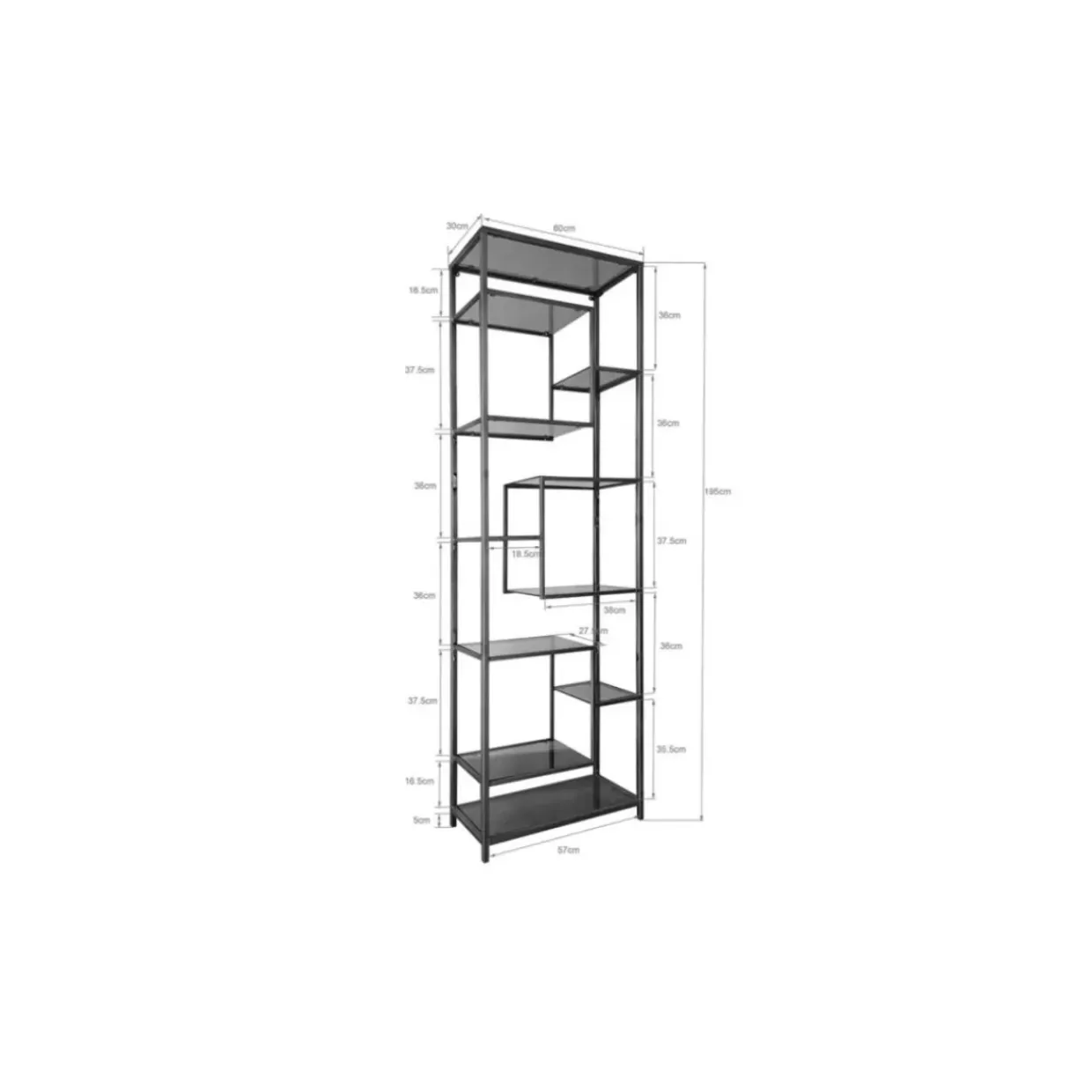 Regal Loft Schwarz 195X60