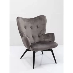 Sessel Black Vicky Velvet Grau