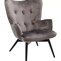 Sessel Black Vicky Velvet Grau