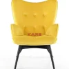 Sessel Black Vicky Velvet Yellow