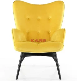 Sessel Black Vicky Velvet Yellow